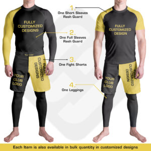 BJJ MMA Shorts & Rash Guard Set – Full & Half Sleeves + Leggings | Grappling Fightwear